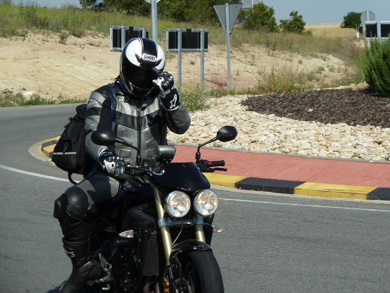 Biggus on his Street Triple in Spain