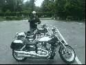 Russells Harley Vrod and Ray with his supercharged Triumph Rocketlll